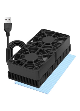 PANO-MOUNTS 40mmx2 Mini USB Radiator Fan Silent and Efficient 4010 Fan with Included 10mm Aluminum Heat Sink and Thermal Pad for Graphics Cards Router HDD 3D Printer