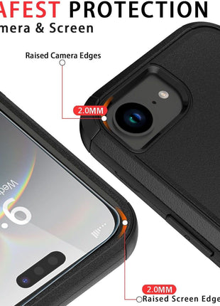 Diverbox for iPhone 16e Case & iPhone 17e Case [Compatible with MagSafe] [Shockproof] [Dropproof] [with Screen Protector ] Heavy Duty Protection Phone Cover (Black)
