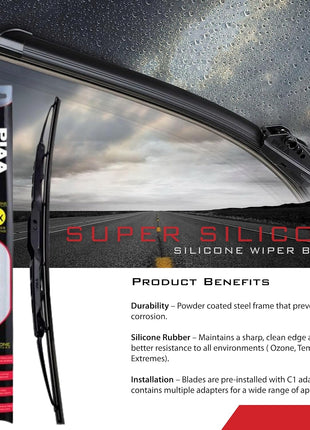 PIAA 95045 Super Silicone Wiper Blade 18-Inch (450mm)