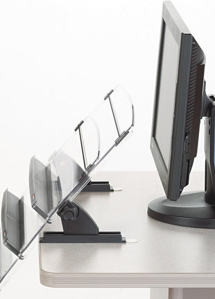 3M in-Line Adjustable Desktop Copyholder Plastic 150 Sheet Capacity Black/Clear MMMDH630