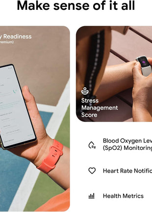 Fitbit Charge 6 Fitness Tracker with Google Apps - Heart Rate on Exercise Equipment - 3-Month Google Health Premium Membership Included - Health Tools - Obsidian/Black - Small&Large Bands Included