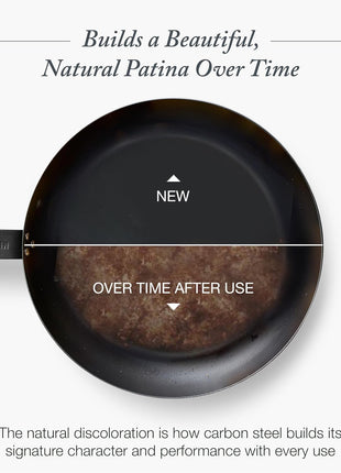 Merten & Storck 10" Pre-Seasoned Carbon Steel Frying Pan Skillet | Natural Nonstick with Use, Induction & All Stovetop Suitable, Grill & Campfire Safe, Even Heating, Indoor/Outdoor Use