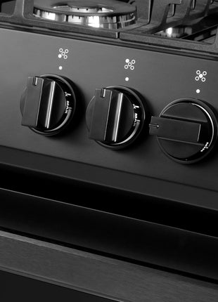 30 in. Nebula Coll 5.0 cu. ft. 5 Burner Gas Range, Convection, Matte Black | Cosmo COS-305AGC-BK Cast Iron Grates, Digital Display with Timer, Metal Knobs, Liquid Propane Convertible, Wok Ring