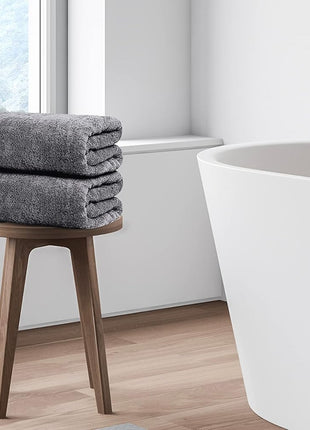 Tens Towels Pack of 4 Extra Large Bath Towels 30 x 60 Inches, 100% Cotton, Larger & Lighter Weight, Quicker to Dry, Super Soft and Absorbent, Perfect for Bathroom, Dark Grey