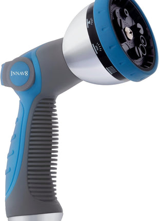 INNAV8 Garden Hose Nozzle Heavy Duty - Features 10 Spray Patterns, THUMB CONTROL On Off Valve Hose Sprayer Nozzle for Easy Water Control - Outdoor Water Hose Nozzle Head Attachment