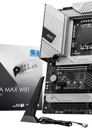 MSI PRO Z790-A MAX WiFi ProSeries Motherboard (Supports 12th/13th/14th Gen Intel Processors, LGA 1700, DDR5, PCIe 5.0, M.2, SATA 6G, 2.5Gbps LAN, USB 3.2 Gen2, Wi-Fi 7, Bluetooth 5.4, ATX)