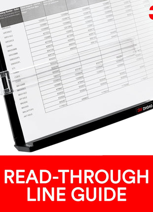 3M Desktop Document Holder Copy Holder, Adjustable Clip Holds Portrait and Landscape Documents for Easy Viewing, Bottom Ledge Has Lip to Keep up to 150 Sheets Securely in Place, Black (DH340MB)