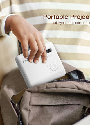 Mini Projector, CLOKOWE 2024 Upgraded Portable Projector with 9000 Lux and Full HD 1080P, Movie Projector Compatible with iOS/Android Phone/Tablet/Laptop/PC/TV Stick/Box/USB Drive/Game Console