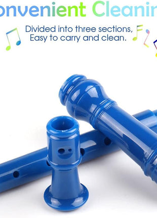 Mr.Power Soprano Recorder German Style C Key 8 Holes Easy Instrument for Beginners School Student Home Entertainment (Blue)