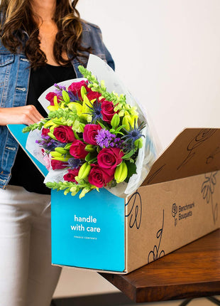 Benchmark Bouquets - Joyful Wishes Grand (Glass Vase Included) - Fresh Flowers for Delivery - Gift for Birthday, Anniversary, Sympathy, Get Well, Congratulations
