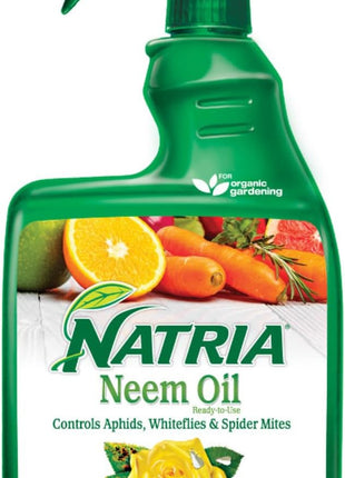 Natria Neem Oil Spray for Plants Pest Organic Disease Control, 24-Ounce, Ready-to-Use, 1.5 Pounds