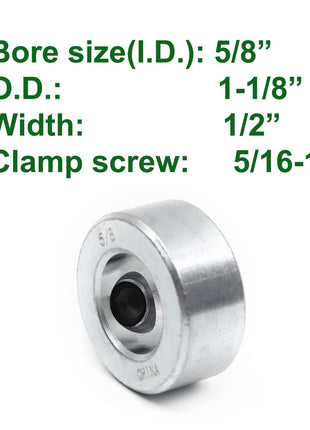 (4-Pack) Zinc Plated Carbon Steel 5/8" Bore Shaft Collars Sets - Screw Style Bore Shaft Collars with 5/8" Bore Size, 1-1/8 Outer Diameter, and 1/2 Width - Suitable for Automotive and Industrial Use