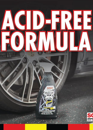 SONAX Beast Wheel Cleaner | Brake Dust Cleaner | Color Changing Rim Cleaner | Strong Wheel Cleaner | Easy Wheel and Rim Cleaner | Removes Baked On Brake Dust | 1 Liter | 33.8 fl oz