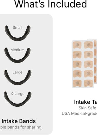 Intake Breathing Nasal Strip Starter Kit (15 Count, Black)   Boost Oxygen Intake, Reduce Snoring, Improve Sleep Quality   Sweat Resistant, Skin Safe Nasal Strips   Extra Strength Snoring Solution