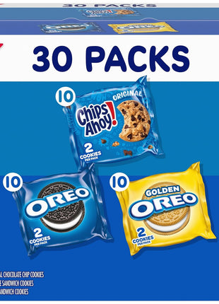 Nabisco Sweet Treats Cookie Variety Pack OREO & CHIPS AHOY!, 30 Snack Packs | 2 Cookies Per Pack, Individually Wrapped