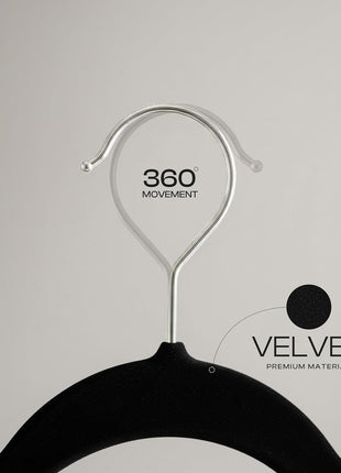 Utopia Home Velvet Hangers 50 Pack   Non Slip Suit Hangers with 360 Degree Rotatable Hook   for Pants, Coats, Shirts & More (Black)