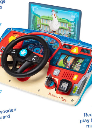 Melissa & Doug PAW Patrol Rescue Mission Wooden Dashboard Kids Activity Board, Toddler Sensory Toys, Pretend Play Driving Toy, PAW Patrol Toys for Kids Ages 3+