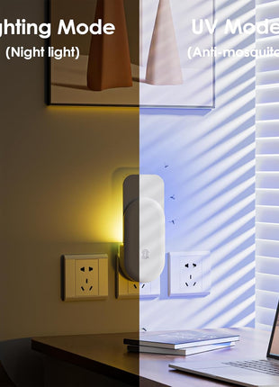 Flying Insect Trap, 2 in 1 Indoor Plug-in Fruit Fly Trap, 1 Trap White and 6 Glue Cards, Fruit Fly Traps for Gnat, Moth, Mosquito, Suitable for Every Part of The Home