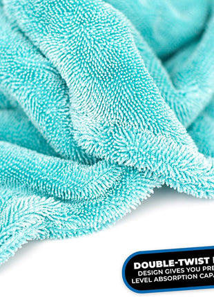 The Rag Company - The Liquid8r - Absorbent 70/30 Blend Microfiber Drying Towel for Cars, Trucks, SUVs, Safe for Detailing + Scratch Free, Twist Loop, 1100gsm, 25in x 36in, Aqua Blue