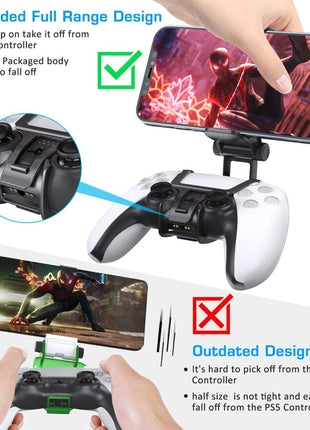 OIVO PS5 Controller Phone Mount Clip, Mobile Gaming Clip Cell Phone Stand Holder Replacement for PlayStation 5 Dualsense Controller Remote Play