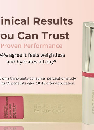 Haus Labs Color Fuse Longwear Hydrating Glassy Lip + Cheek Blush Balm Stick - Glassy Rosette