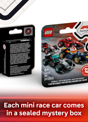 LEGO F1 Collectible Race Cars, 6 Pack - Building Set for Boys & Girls, Ages 6+ - Birthday Party Favor or Gift - Mystery Box W/Surprise F1 Car Toys - Travel Toys for Kids - 66796