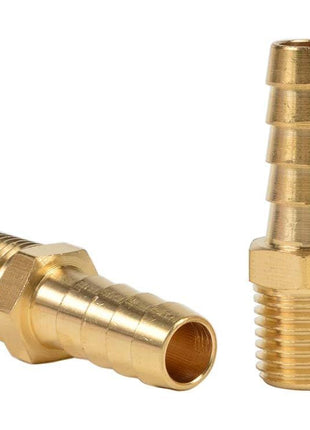 2 Pack Brass Hose Fitting, Adapter, 3/8 inch Barb x 1/4 inch NPT Male Pipe