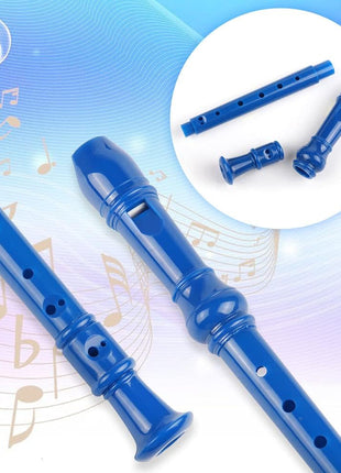 Mr.Power Soprano Recorder German Style C Key 8 Holes Easy Instrument for Beginners School Student Home Entertainment (Blue)