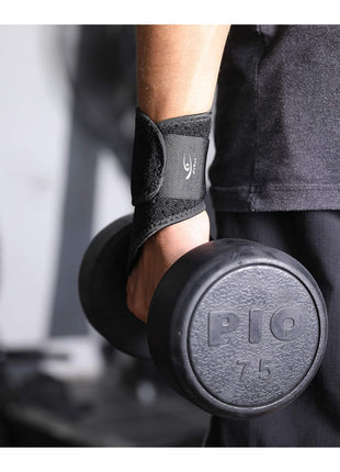 HiRui 2 Pack Wrist Compression Strap and Wrist Brace Sport Wrist Support for Fitness, Weightlifting, Tendonitis, Carpal Tunnel Arthritis, Pain Relief-Wear Anywhere-Adjustable (Black)