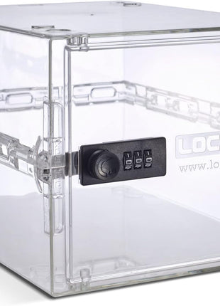 Lockabox OneTM | Premium Lock Box | Medium Combination Lock Box For Food, Medicine & Home Safety | External Size 12 x 8 x 6.6 inches (Crystal)
