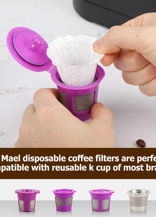 Pro Mael 360 Count Disposable K Cup Filters, Coffee Filter Paper for Keurig Brewers Single Serve 1.0 and 2.0, Use with Reusable K Cup Pods (White)