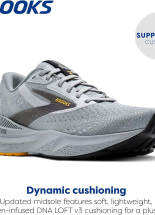 Brooks Men’s Adrenaline GTS 24 Supportive Running Shoe - Alloy/White/Gold Fusion - 11 Medium