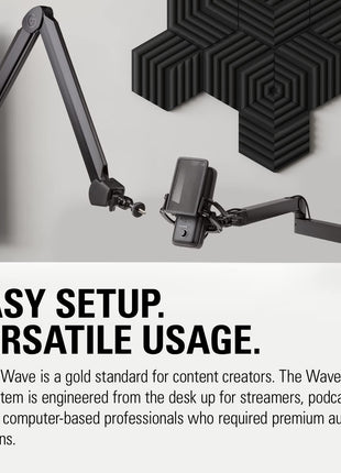 Elgato Wave:3 USB Condenser Microphone for Streaming | Cardioid capsule, 24-bit/96kHz audio, Anti-distortion Clipguard, Free mixer software, Plug and play, For Mac and PC