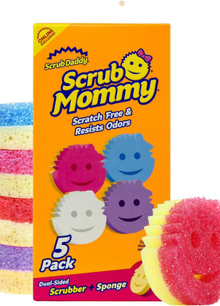 Scrub Daddy Scrub Mommy Sponges   Dish Scrubber + Non Scratch Cleaning Sponges Kitchen, Bathroom + Multi Surface Safe   Dual Sided Dish Sponges for Scrubbing   Online Exclusive (3 Count)