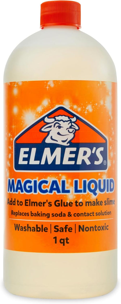 Elmer's Magical Liquid, Slime Activator Solution, Safe and Washable, 1 Quart - Updated Formula for Double the Slime Output