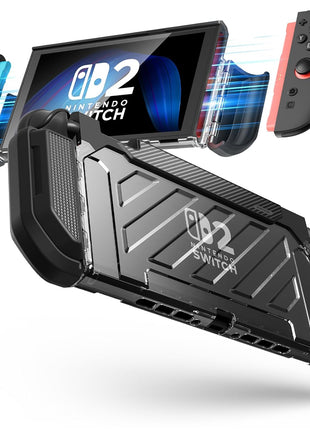 SUPCASE Unicorn Beetle Pro Case for Nintendo Switch 2 2025, [Military-Grade Protection] [Joy Con Remove Friendly] Dockable Integrated Cover Accessories Compatible with Switch 2, Black