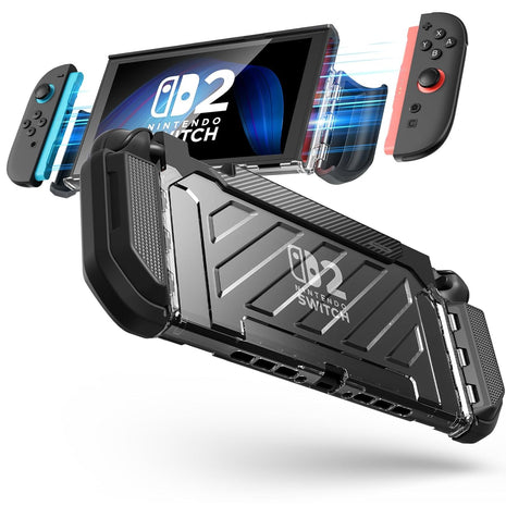 SUPCASE Unicorn Beetle Pro Case for Nintendo Switch 2 2025, [Military-Grade Protection] [Joy Con Remove Friendly] Dockable Integrated Cover Accessories Compatible with Switch 2, Black
