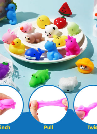 JOYIN Mochi Squishy Toys Set, Random 25 Pack Mini Squishy Mochi, Party Favors for Kids, Kawaii Stress Relief Toys, Basket Stuffers, Goodie Bags Fillers, Birthday Gifts, Classroom Prizes