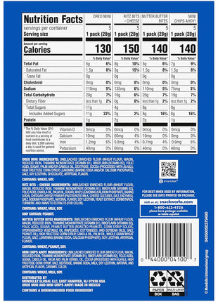 Nabisco Snacks Variety Pack, 4 Flavors, Cookies & Crackers, 20 Snack Packs | OREO Minis, NUTTER BUTTER Bites, CHIPS AHOY! Minis Cookies, and RITZ Bits Cheese Sandwich Crackers, Individually Wrapped