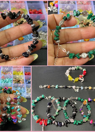 Xmada Jewelry Making Supplies Kit - 1587 PCS Beads, Crystal Beads, Jewelry Pliers, Beading Wire, Earring Hooks, Rings, Bracelets for Girls and Adults