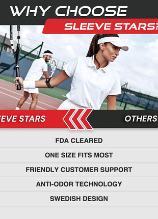 Sleeve Stars Tennis Elbow Brace for Men & Women, Elbow Brace for Tendonitis, Tennis Elbow Strap, Golfers Elbow Brace, Elbow Support Wrap for Tennis Elbow Relief, Fits 9"-23" (Single/Black)