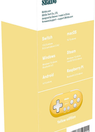 Nargos 8Bitdo Zero 2 Bluetooth Key Chain Sized Mini Controller for Nintendo Switch, Windows, Android and macOS (Yellow Edition)