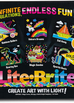 Lite Brite Classic, Favorite Retro Toy - Create Art with Light, STEM, Educational Learning, Holiday, Birthday, Gift, Boys, Kid, Toddler, Girls Age 4+
