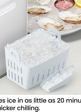 Iceman Pebble Ice Machine, Countertop Nugget Ice Maker Produces Chewable Pellet Ice in 20 Minutes, Makes 33lbs/Day, with One-Touch Cleaning Function and Ice Scoop/Basket Included – Stainless Steel