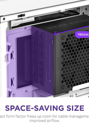 NZXT C1000 Gold ATX 3.1 - Fully Modular Low-Noise PC Gaming Power Supply - 1000 Watts - 80 Plus Gold - 12V-2x6 Connector - Zero Fan Mode - 100% Japanese Capacitors - Black