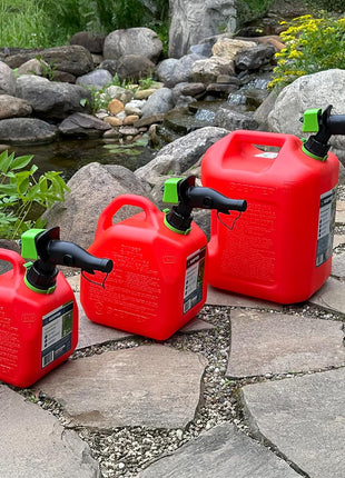 Scepter FSCG552 Fuel Container with Spill Proof Spout with Bonus Spout Extender, Rear Handle Red Gas Can, 5 Gallon
