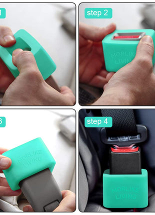 Morlike Silicone Buckle Holder Booster - Fits Most, Not All (Light Blue, 2 Pack)