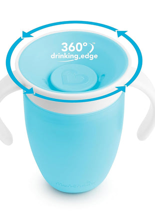 Munchkin Miracle 360 Sippy Cup, 7 Ounce, 2 Pack, Blue/Green