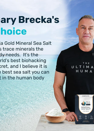 Baja Gold Signature Mineral Sea Salt - Recommended by Gary Brecka - Authentic Fine Grind Salt for Cooking & Baking | Natural Baja Salt for Culinary Uses | Great for Finishing Dishes | 1 lb. Resealable Bag, 300+ Servings