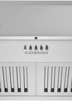 30 in. Lumin Collection 380 CFM Ducted Insert Range Hood, LED, Stainless | Cosmo COS-30IRHP Push Button Controls, 3 Fan Speeds, Permanent Dishwasher-Safe Baffle Filters, Backdraft Damper